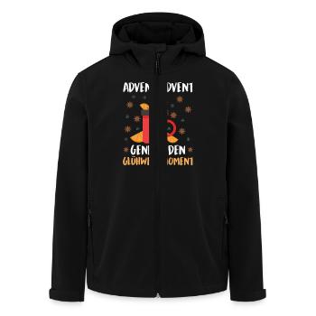 ADVENT ADVENT GENIEßE DEN MOMENT Lustiges - Recycelte Männer Softshell-Jacke von Stanley/Stella - Schwarz - Vorne - AI Model Male 185 light (185cm)