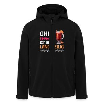 Glühwein OHNE GLÜHWEIN IST ALLES LANGWEILIG Lustig - Recycelte Männer Softshell-Jacke von Stanley/Stella - Schwarz - Vorne - AI Model Male 185 light (185cm)