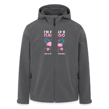 I'm Really A Flamingo Pink Bird Cute - Men’s Recycled Softshell Jacket by Stanley/Stella - anthracite - Front - AI Model Male 185 light (185cm)