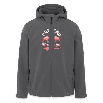 Pretend I'm A Flamingo Cute Pink Bird - Men’s Recycled Softshell Jacket by Stanley/Stella - anthracite - Front - AI Model Male 185 light (185cm)