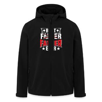 Meilleur papa Fête des pères Papa Père Mari Papa - Veste softshell homme en polyester recyclé Stanley/Stella - noir - Devant - AI Model Male 185 light (185cm)