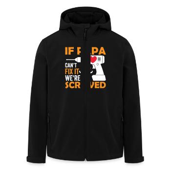 Meilleur papa Fête des pères Papa Père Mari Papa - Veste softshell homme en polyester recyclé Stanley/Stella - noir - Devant - AI Model Male 185 light (185cm)