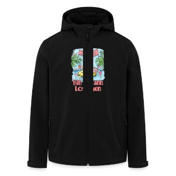 Bin Da Kann Losgehen Flamingo Party Saufshirt - Recycelte Männer Softshell-Jacke von Stanley/Stella - Schwarz - Vorne - AI Model Male 185 light (185cm)