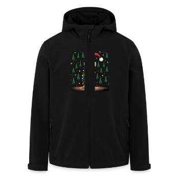 Gurke Weihnachtslichter hässlicher Weihnachtsmütze - Recycelte Männer Softshell-Jacke von Stanley/Stella - Schwarz - Vorne - AI Model Male 185 light (185cm)