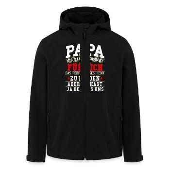 Papa Cadeau Anniversaire Fête des Pères Noël - Veste softshell homme en polyester recyclé Stanley/Stella - noir - Devant - AI Model Male 185 light (185cm)