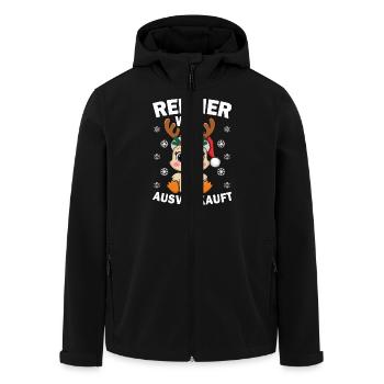 Renne était épuisé Funny Christmas Moose - Veste softshell homme en polyester recyclé Stanley/Stella - noir - Devant - AI Model Male 185 light (185cm)