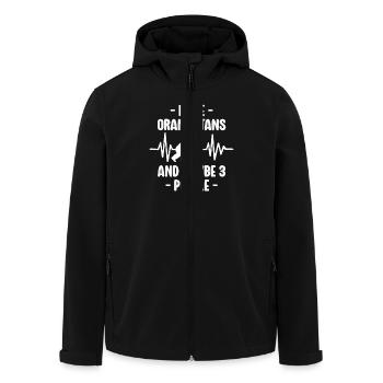 J’aime les orangs-outans - Orang-outan drôle - Veste softshell homme en polyester recyclé Stanley/Stella - noir - Devant - AI Model Male 185 light (185cm)