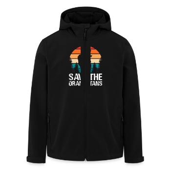 Sauvez les orangs-outans - Orang-outan rétro - Veste softshell homme en polyester recyclé Stanley/Stella - noir - Devant - AI Model Male 185 light (185cm)