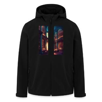 Fantasy-Bibliothek - Recycelte Männer Softshell-Jacke von Stanley/Stella - Schwarz - Vorne - AI Model Male 185 light (185cm)