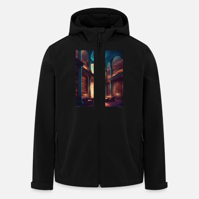 Fantasy-Bibliothek - Recycelte Männer Softshell-Jacke von Stanley/Stella - Schwarz