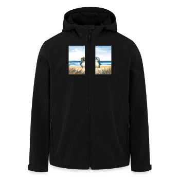 Bezaubernde Pinguine Adorable Penguins - Recycelte Männer Softshell-Jacke von Stanley/Stella - Schwarz - Vorne - AI Model Male 185 light (185cm)