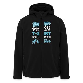 RENTNERIN 2025 FÜR DIESES T-SHIRT MUSSTE ICH LANGE - Recycelte Männer Softshell-Jacke von Stanley/Stella - Schwarz - Vorne - AI Model Male 185 light (185cm)