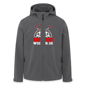 Dartspieler UPS WIEDER 26 Lustiges Darts - Recycelte Männer Softshell-Jacke von Stanley/Stella - Schwarz - Vorne - AI Model Male 185 light (185cm)