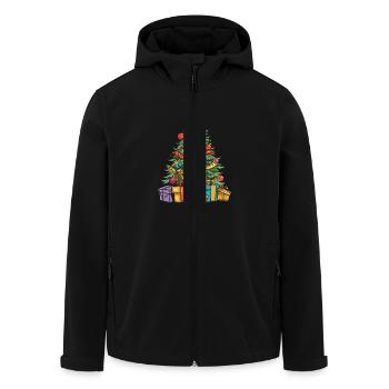 Sapin de Noël Noël - Veste softshell homme en polyester recyclé Stanley/Stella - noir - Devant - AI Model Male 185 light (185cm)
