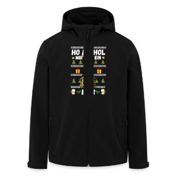 Bière Gnome Noël Noël Fête Hohoho - Veste softshell homme en polyester recyclé Stanley/Stella - noir - Devant - AI Model Male 185 light (185cm)