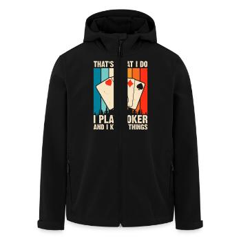 Poker Jeu de cartes Jeux d’argent Drôle Poker Joueur - Veste softshell homme en polyester recyclé Stanley/Stella - noir - Devant - AI Model Male 185 light (185cm)
