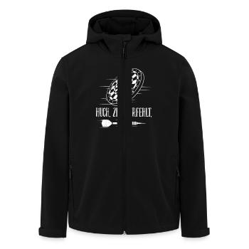 Dartspieler HUCH ZIEL VERFEHLT Lustiges Darts - Recycelte Männer Softshell-Jacke von Stanley/Stella - Schwarz - Vorne - AI Model Male 185 light (185cm)