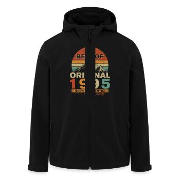 Original 1995 30e Anniversaire Cadeau Vintage - Veste softshell homme en polyester recyclé Stanley/Stella - noir - Devant - AI Model Male 185 light (185cm)