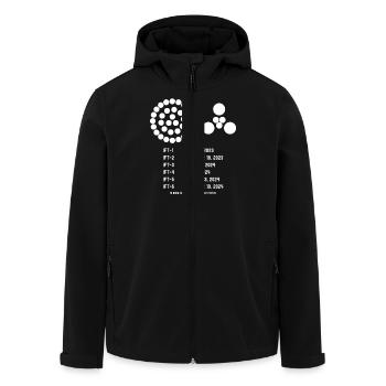 Integrated Flight Test - Men’s Recycled Softshell Jacket by Stanley/Stella - black - Front - AI Model Male 185 light (185cm)