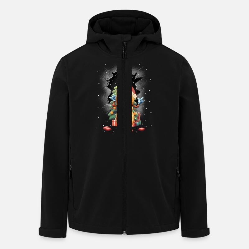 Cacahuètes Cacahuètes Père Noël Noël - Veste softshell homme en polyester recyclé Stanley/Stella - noir