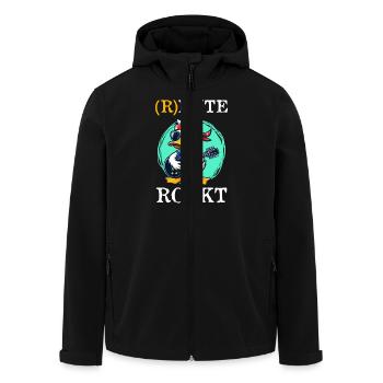 R ENTE ROCKT Lustiges Ruhestand Rentner - Recycelte Männer Softshell-Jacke von Stanley/Stella - Schwarz - Vorne - AI Model Male 185 light (185cm)