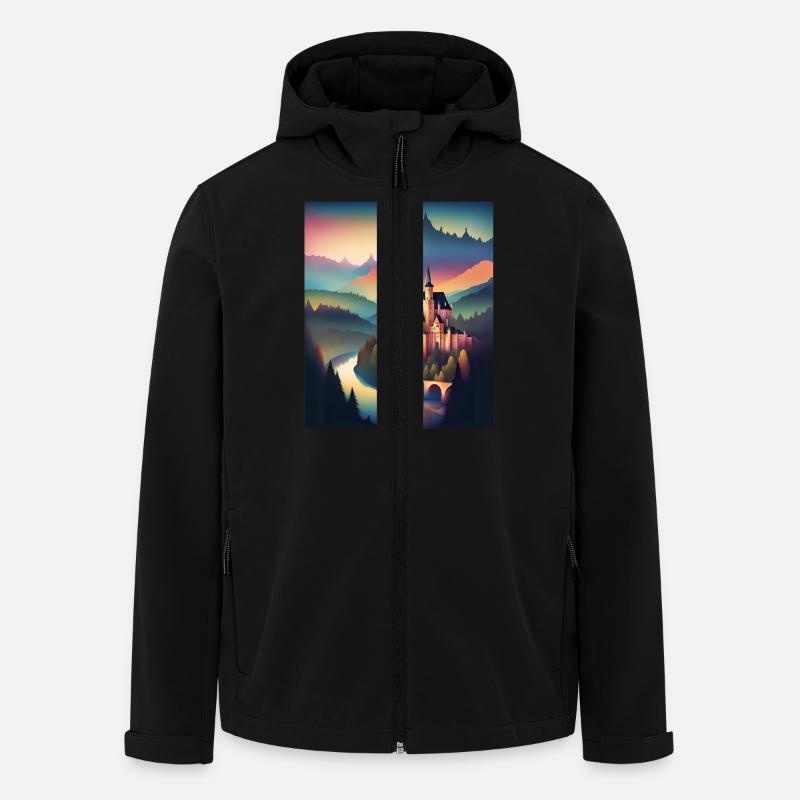 A castle in Romania - Men’s Recycled Softshell Jacket by Stanley/Stella - black