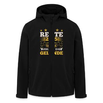 RENTE 2025 EINE LEGENDE VERLÄSST DAS GELÄNDE - Recycelte Männer Softshell-Jacke von Stanley/Stella - Schwarz - Vorne - AI Model Male 185 light (185cm)