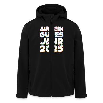 Silvester Party AUF EIN GUTES JAHR 2025 Feuerwerk - Recycelte Männer Softshell-Jacke von Stanley/Stella - Schwarz - Vorne - AI Model Male 185 light (185cm)