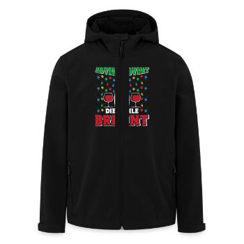 ADVENT ADVENT DIE KEHLE BRENNT Lustiges Glühwein - Recycelte Männer Softshell-Jacke von Stanley/Stella - Schwarz - Vorne - AI Model Male 185 light (185cm)