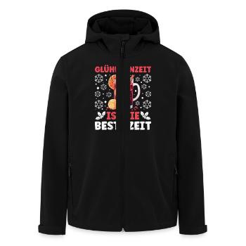 GLÜHWEIN ZEIT IST DIE BESTE ZEIT Lustiges - Recycelte Männer Softshell-Jacke von Stanley/Stella - Schwarz - Vorne - AI Model Male 185 light (185cm)