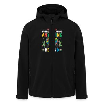 Autism Autistic - Men’s Recycled Softshell Jacket by Stanley/Stella - black - Front - AI Model Male 185 light (185cm)