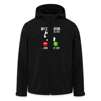 Excavator Construction Worker - Men’s Recycled Softshell Jacket by Stanley/Stella - black - Front - AI Model Male 185 light (185cm)