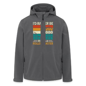 Roller Coaster Theme Park - Men’s Recycled Softshell Jacket by Stanley/Stella - anthracite - Front - AI Model Male 185 light (185cm)
