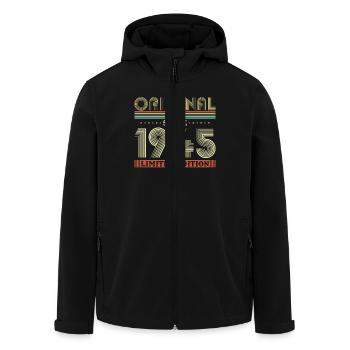 Original 1945 Vintage Cadeau d’anniversaire - Veste softshell homme en polyester recyclé Stanley/Stella - noir - Devant - AI Model Male 185 light (185cm)