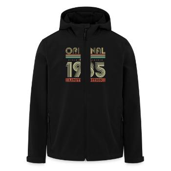 Original 1985 40th Anniversary Vintage Gift - Men’s Recycled Softshell Jacket by Stanley/Stella - black - Front - AI Model Male 185 light (185cm)