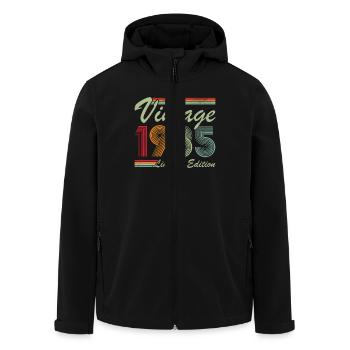 Original 1985 40th Anniversary Vintage Geschenk - Recycelte Männer Softshell-Jacke von Stanley/Stella - Schwarz - Vorne - AI Model Male 185 light (185cm)