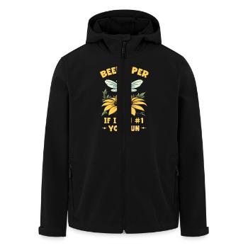 Honey Honey Bee Bee Beehive Beekeeping Accessories - Men’s Recycled Softshell Jacket by Stanley/Stella - black - Front - AI Model Male 185 light (185cm)