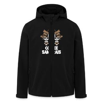 Samurai Kaffeeliebhaber für einen Kaffeetrinker - Recycelte Männer Softshell-Jacke von Stanley/Stella - Schwarz - Vorne - AI Model Male 185 light (185cm)