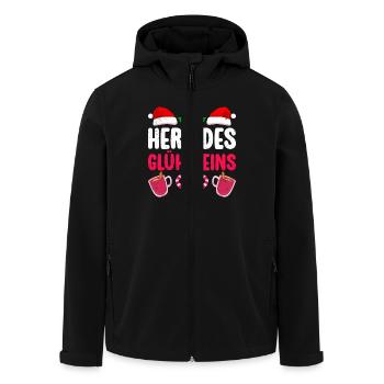 Glühwein HERR DES GLÜHWEINS Lustiges Weihnachts - Recycelte Männer Softshell-Jacke von Stanley/Stella - Schwarz - Vorne - AI Model Male 185 light (185cm)