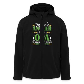 Opi BESTER ANGLER UND OPA SEIN IST NICHT EINFACH - Recycelte Männer Softshell-Jacke von Stanley/Stella - Schwarz - Vorne - AI Model Male 185 light (185cm)