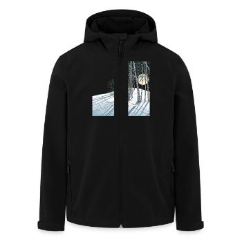 Nachtskifahren Night Skiing - Recycelte Männer Softshell-Jacke von Stanley/Stella - Schwarz - Vorne - AI Model Male 185 light (185cm)