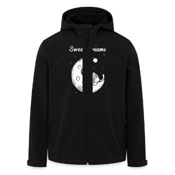 LES CHATS DORMENT SUR LA LUNE - Veste softshell homme en polyester recyclé Stanley/Stella - noir - Devant - AI Model Male 185 light (185cm)