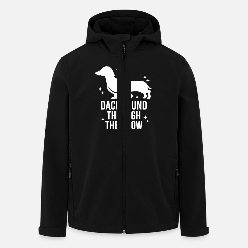 Teckel dans la neige - Veste softshell homme en polyester recyclé Stanley/Stella - noir