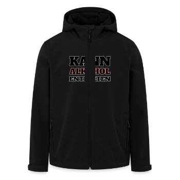 Kann Alkohol enthalten - Lustiger Trinkspruch - Recycelte Männer Softshell-Jacke von Stanley/Stella - Schwarz - Vorne - AI Model Male 185 light (185cm)