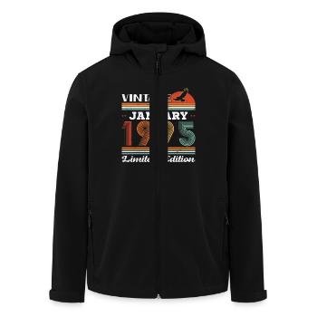January 1995 30th Vintage Birthday Gift - Men’s Recycled Softshell Jacket by Stanley/Stella - black - Front - AI Model Male 185 light (185cm)