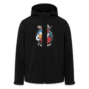Père Noël Ho Ho Ho ! Avant les cadeaux c'est apéro - Veste softshell homme en polyester recyclé Stanley/Stella - noir - Devant - AI Model Male 185 light (185cm)