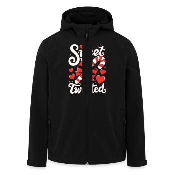 Canne de Noël douce mais tordue drôle Noël - Veste softshell homme en polyester recyclé Stanley/Stella - noir - Devant - AI Model Male 185 light (185cm)