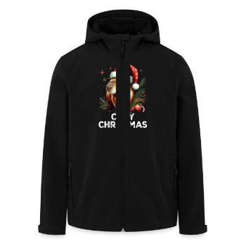 Capy Christmas Xmas Santa Hat Pajama Rodent Animal - Recycelte Männer Softshell-Jacke von Stanley/Stella - Schwarz - Vorne - AI Model Male 185 light (185cm)
