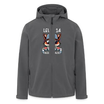Level 14 Freigeschaltet Gamer Geburtstag Gaming - Recycelte Männer Softshell-Jacke von Stanley/Stella - Anthrazit - Vorne - AI Model Male 185 light (185cm)
