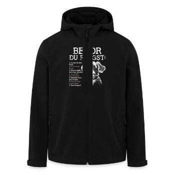 Bevor Du Fragst Das Ist Mein Hund - Recycelte Männer Softshell-Jacke von Stanley/Stella - Schwarz - Vorne - AI Model Male 185 light (185cm)